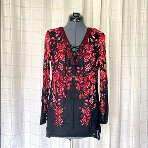 INC Asymmetrical Sheer Mesh Top